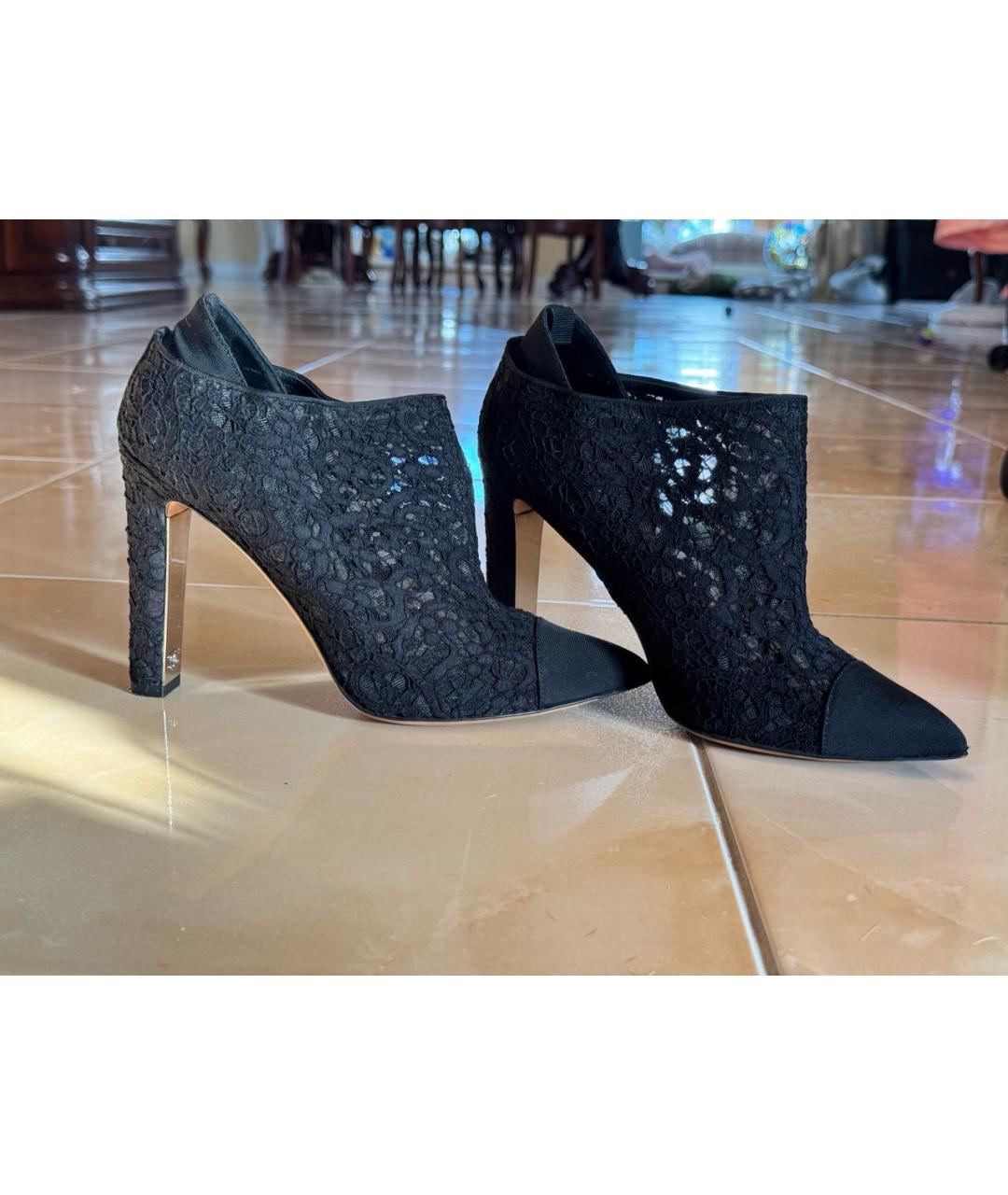 CHANEL Черные текстильные ботильоны, фото 4