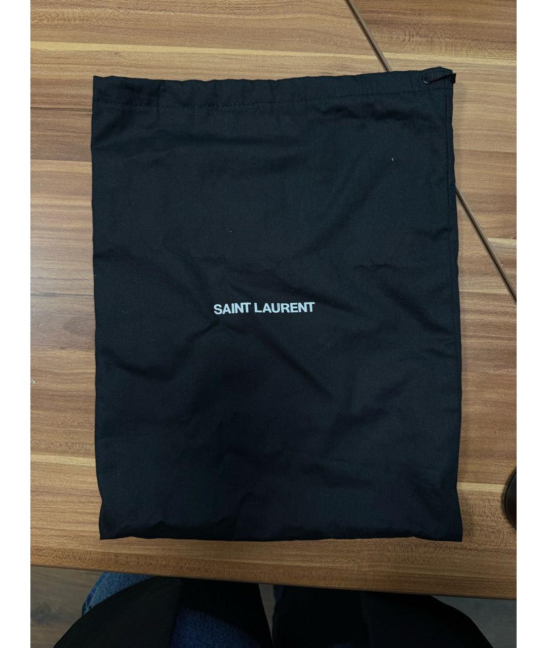 SAINT LAURENT Черная кожаная сумка через плечо, фото 4