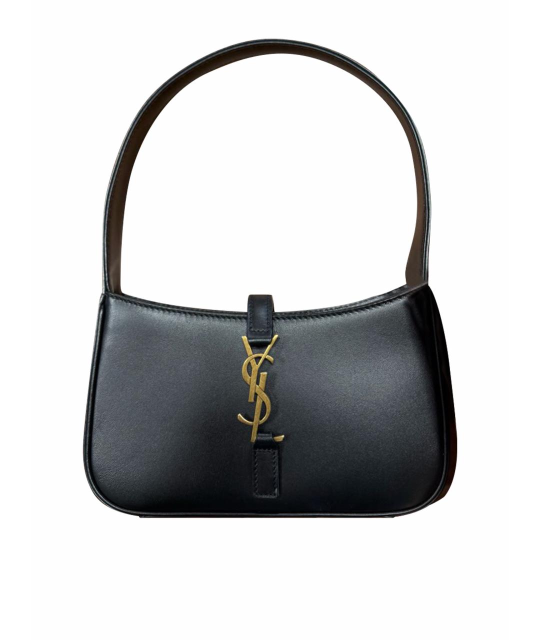 SAINT LAURENT Черная кожаная сумка через плечо, фото 1