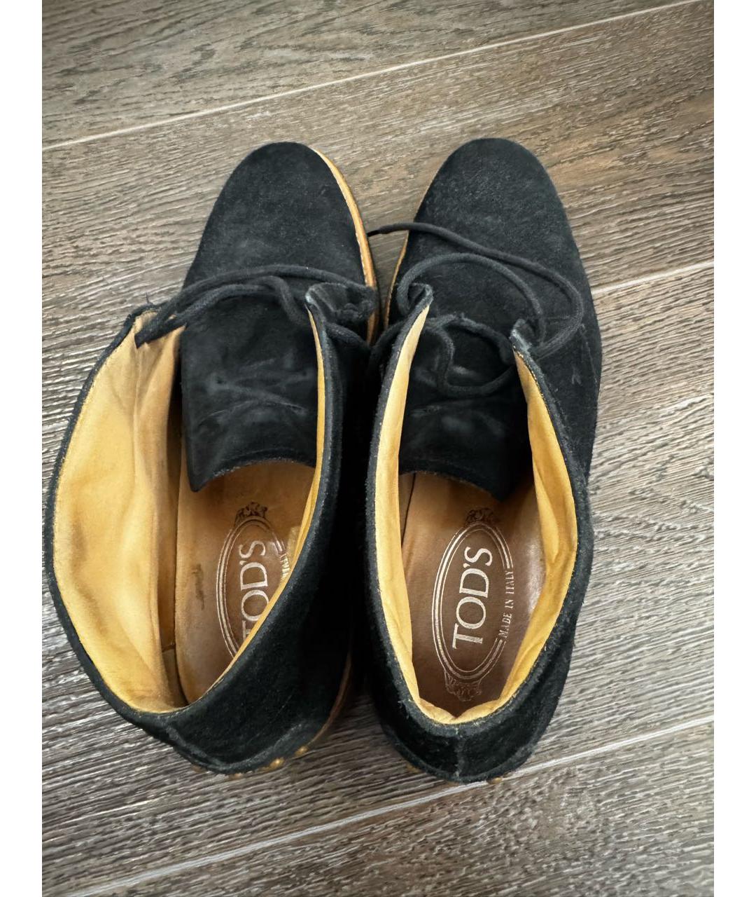 TOD'S Темно-синие замшевые высокие ботинки, фото 3