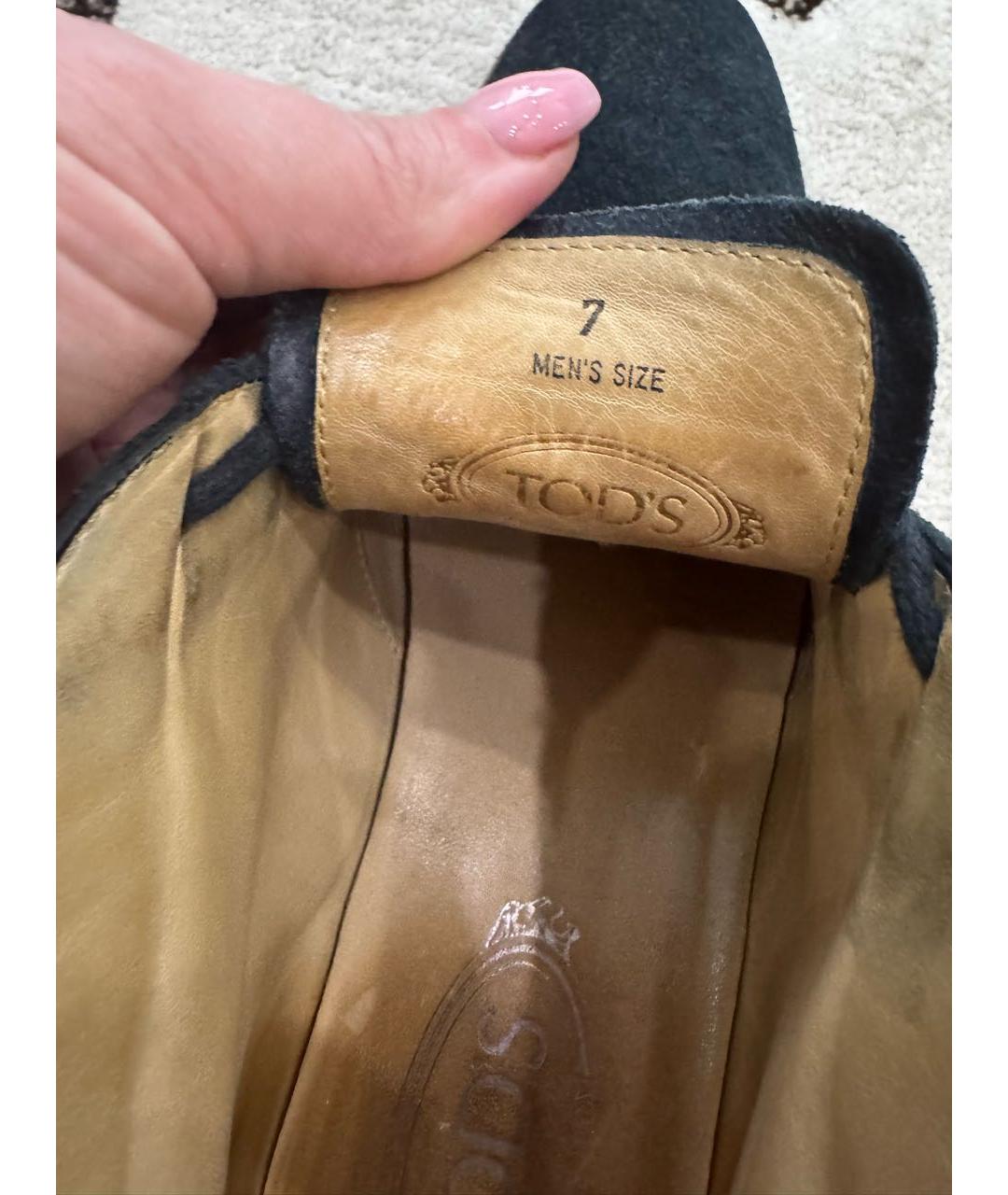 TOD'S Темно-синие замшевые высокие ботинки, фото 6