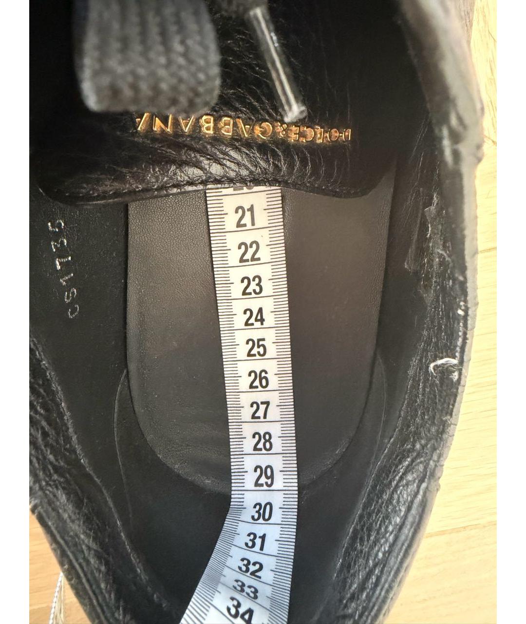 DOLCE&GABBANA Черные кожаные низкие кроссовки / кеды, фото 6