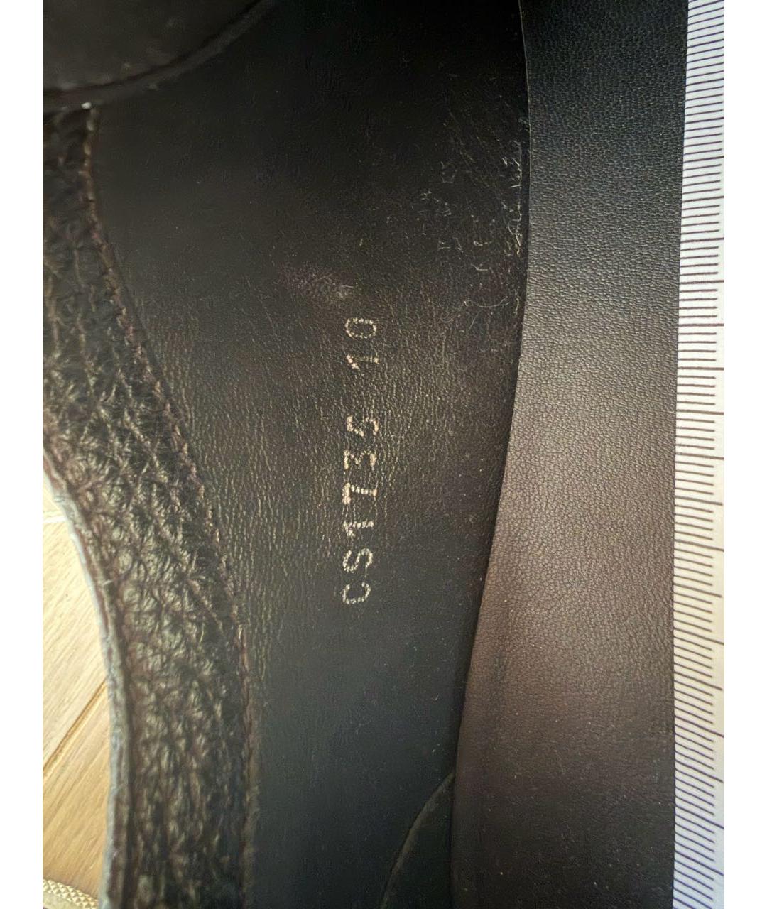 DOLCE&GABBANA Черные кожаные низкие кроссовки / кеды, фото 5