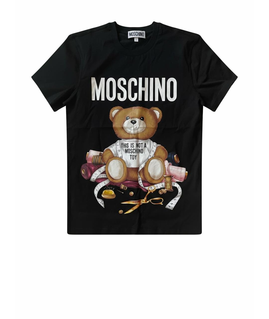 MOSCHINO Черная хлопковая футболка, фото 1