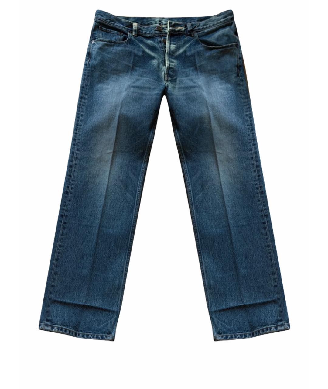CELINE Синие хлопковые прямые джинсы, фото 1
