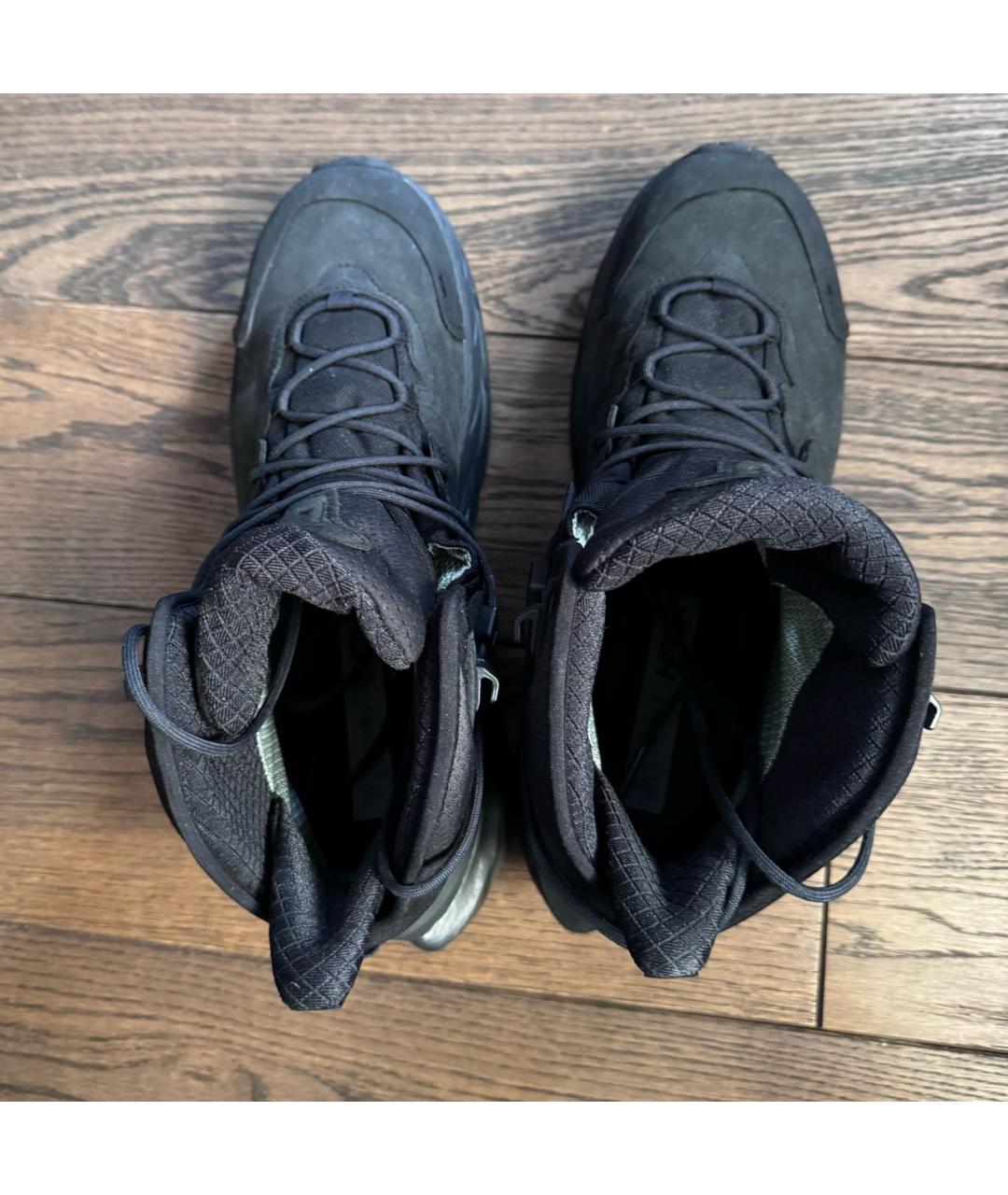 HOKA Черные кожаные высокие кроссовки / кеды, фото 3