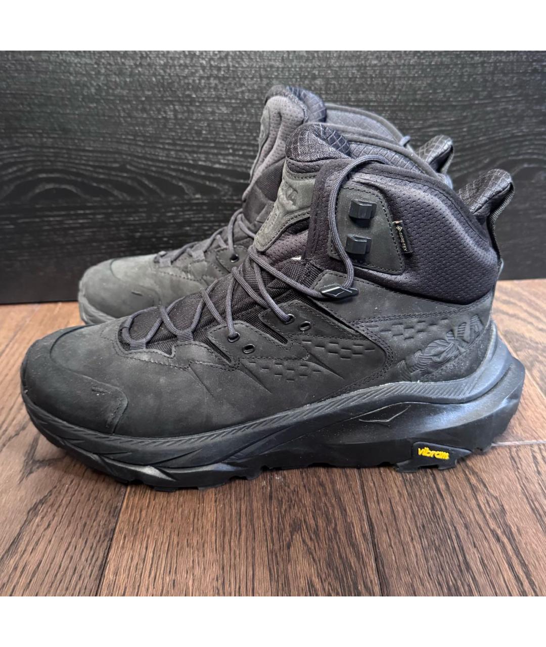 HOKA Черные кожаные высокие кроссовки / кеды, фото 6