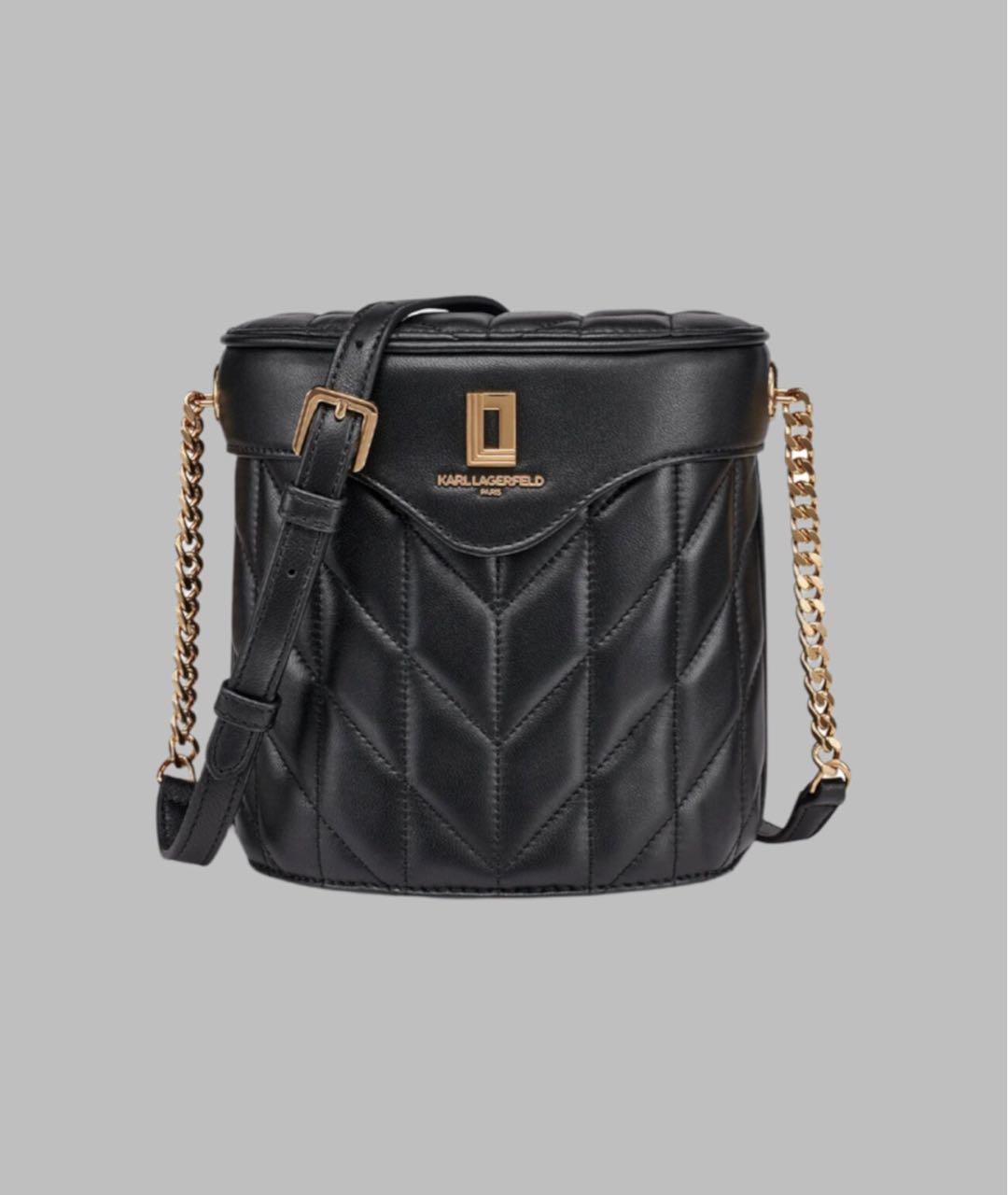 KARL LAGERFELD Черная кожаная сумка через плечо, фото 9