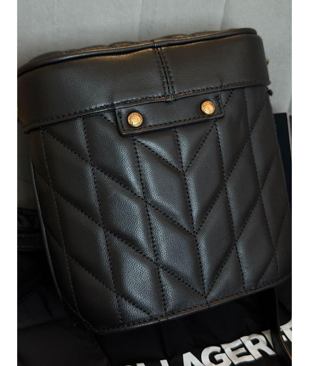 KARL LAGERFELD Черная кожаная сумка через плечо, фото 3