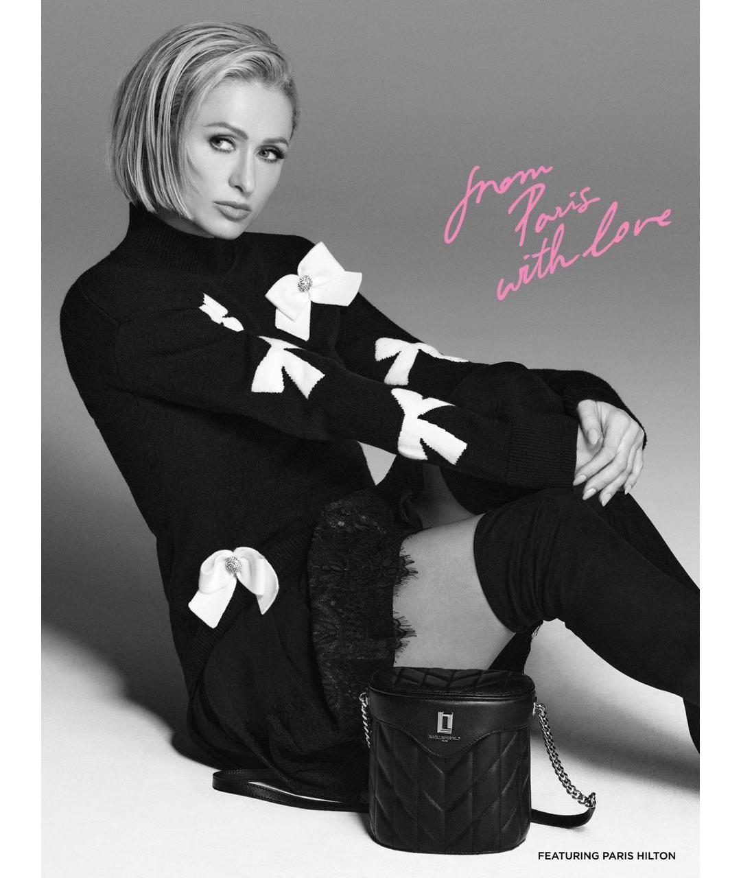 KARL LAGERFELD Черная кожаная сумка через плечо, фото 7