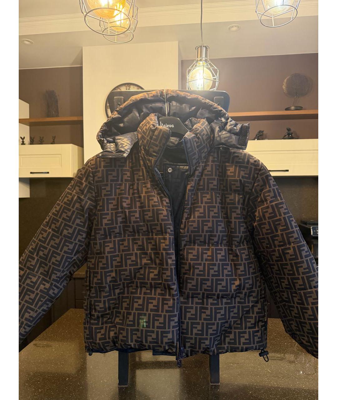 FENDI Коричневая полиамидовая куртка, фото 2