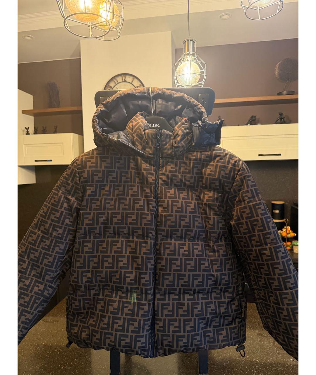 FENDI Коричневая полиамидовая куртка, фото 4