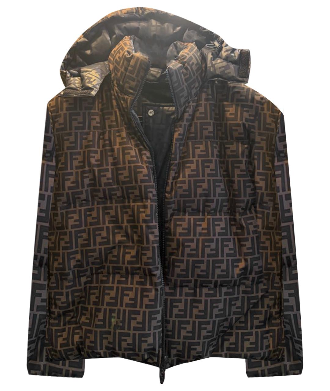 FENDI Коричневая полиамидовая куртка, фото 1