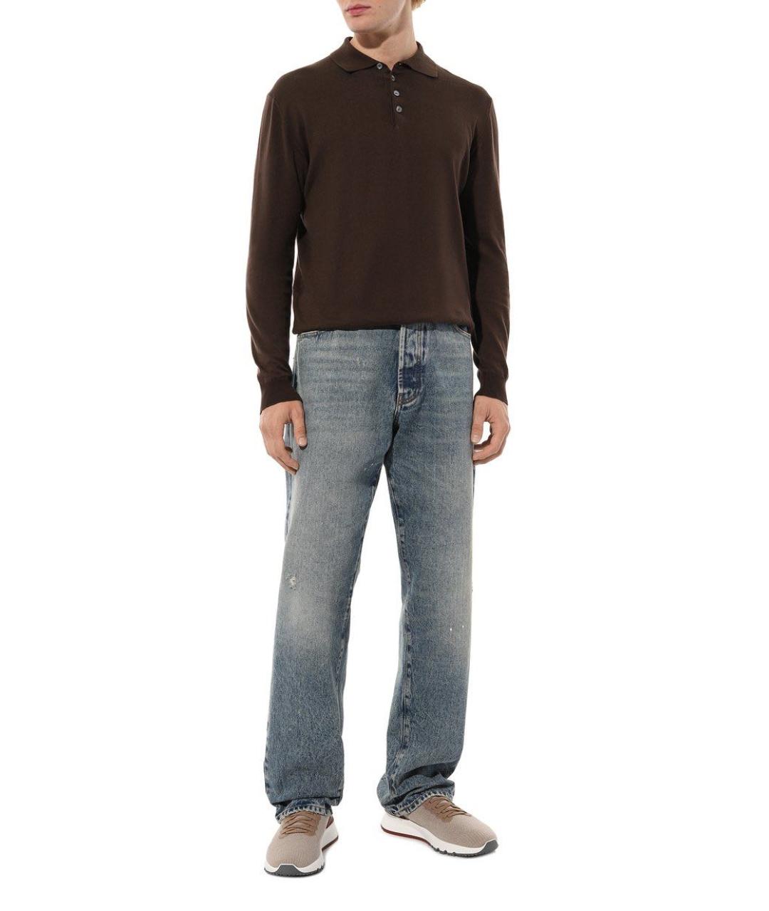 BRUNELLO CUCINELLI Серые текстильные низкие кроссовки / кеды, фото 5