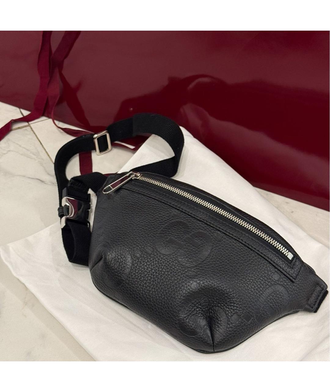 GUCCI Черная кожаная поясная сумка, фото 3
