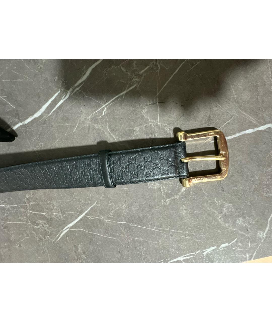 GUCCI Черный кожаный ремень, фото 3