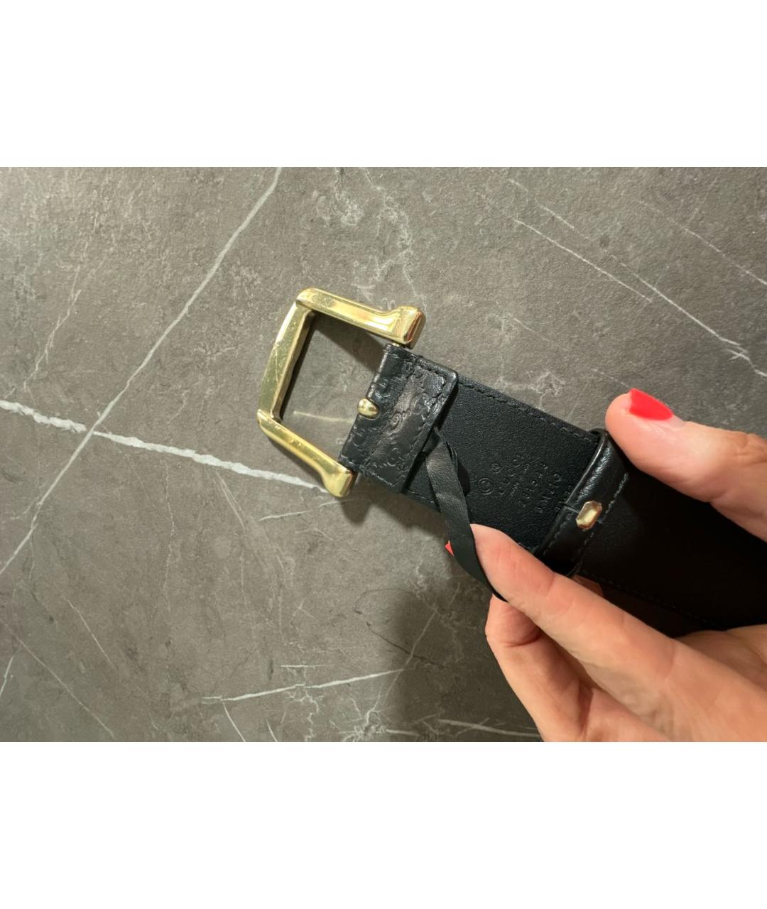 GUCCI Черный кожаный ремень, фото 2