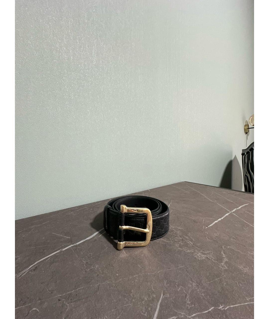GUCCI Черный кожаный ремень, фото 5