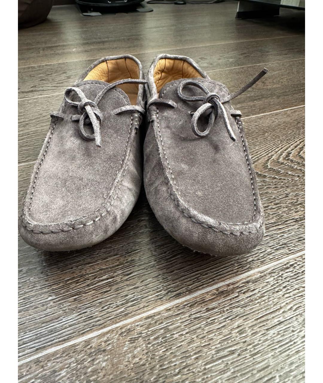 TOD'S Серые замшевые мокасины, фото 2