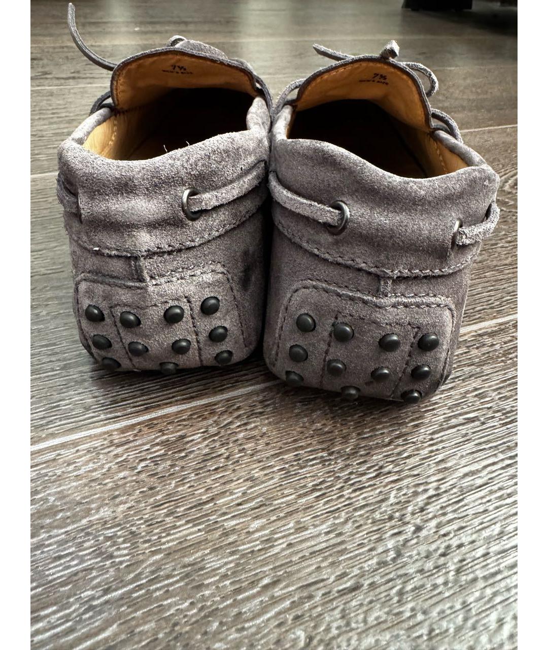 TOD'S Серые замшевые мокасины, фото 4