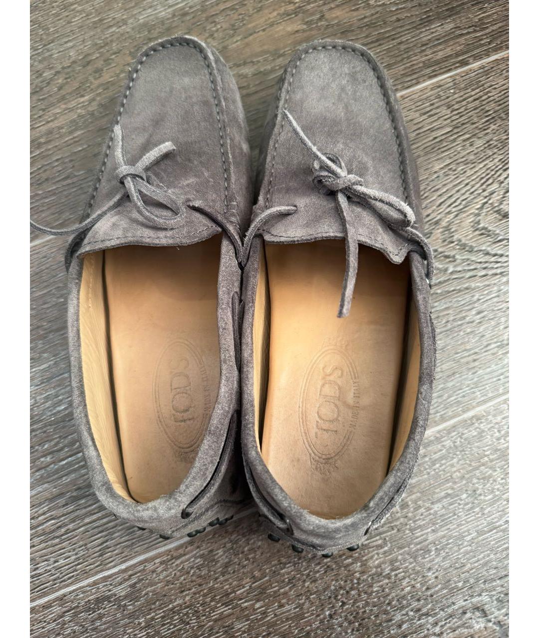 TOD'S Серые замшевые мокасины, фото 3