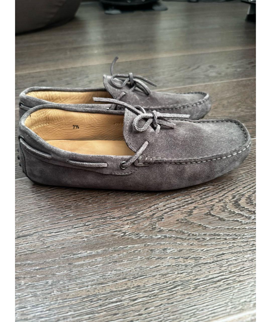 TOD'S Серые замшевые мокасины, фото 8