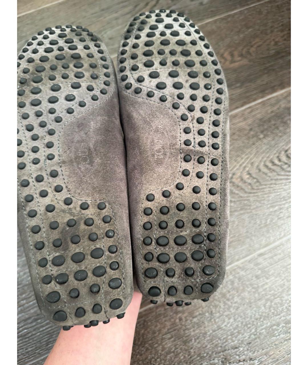 TOD'S Серые замшевые мокасины, фото 6