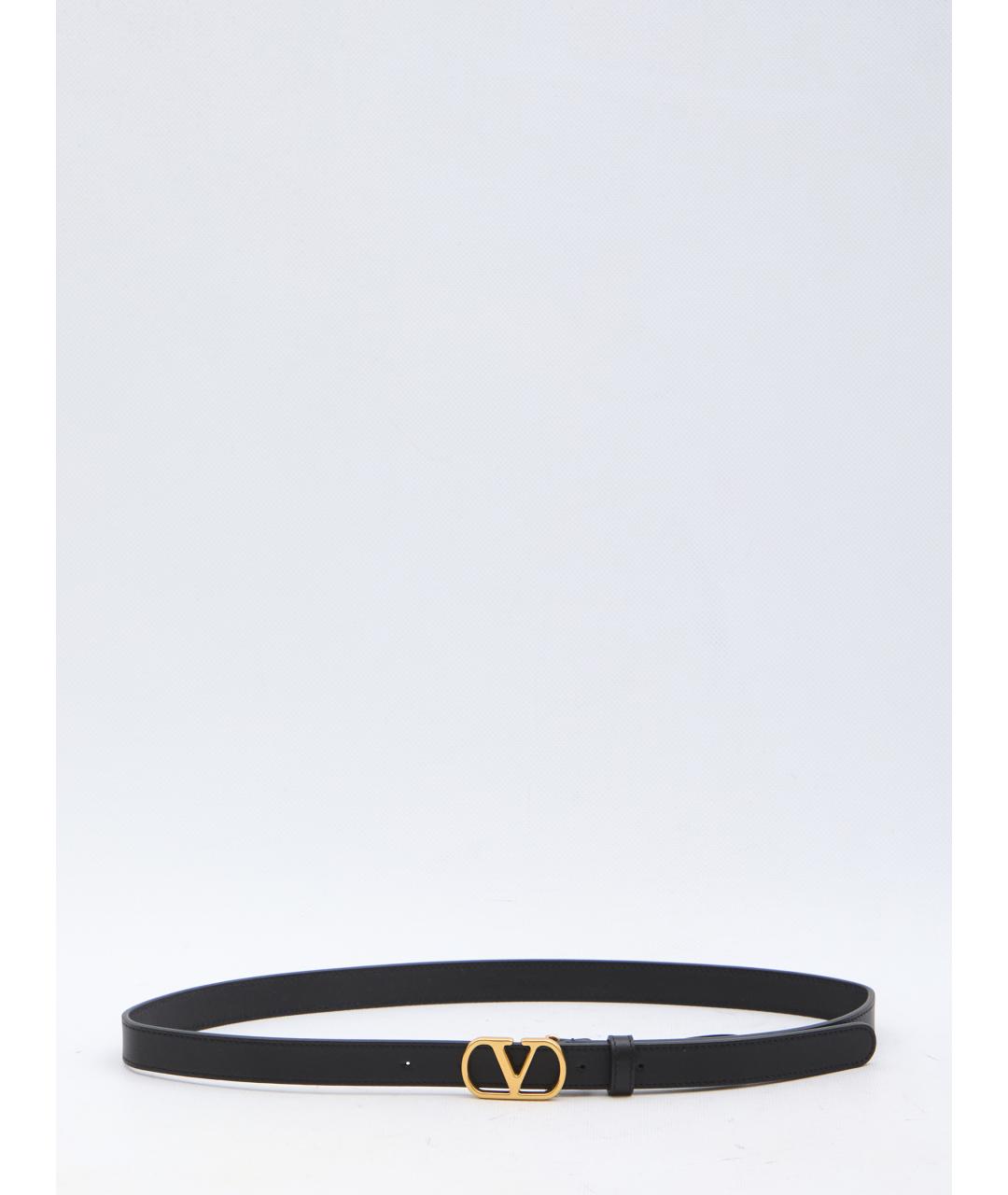 VALENTINO Черный кожаный ремень, фото 3