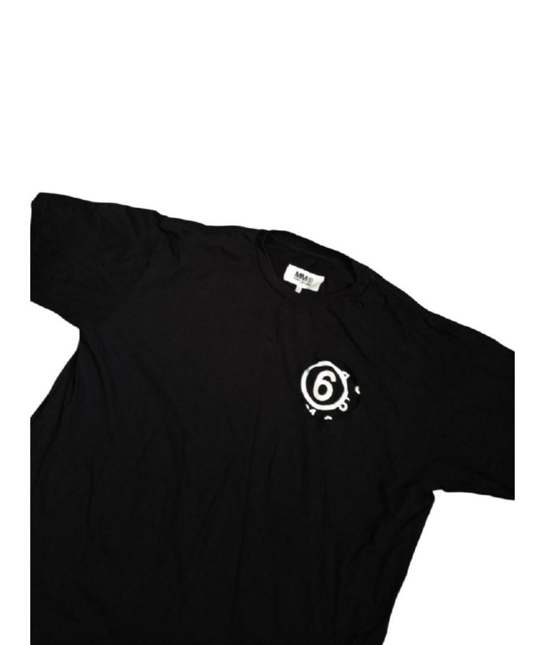 MM6 MAISON MARGIELA Черная хлопковая футболка, фото 3