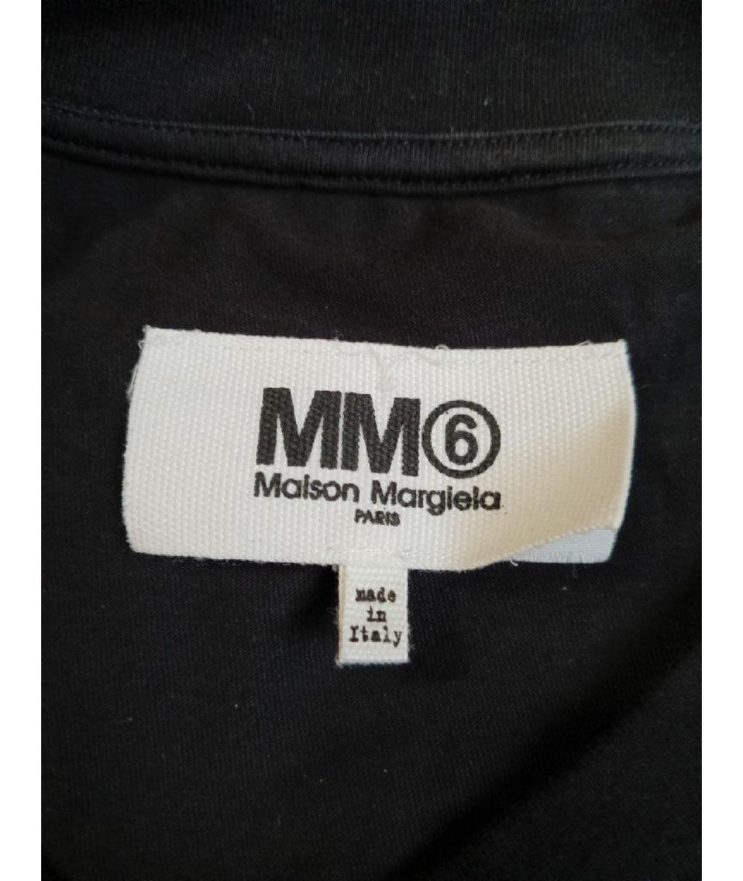 MM6 MAISON MARGIELA Черная хлопковая футболка, фото 6