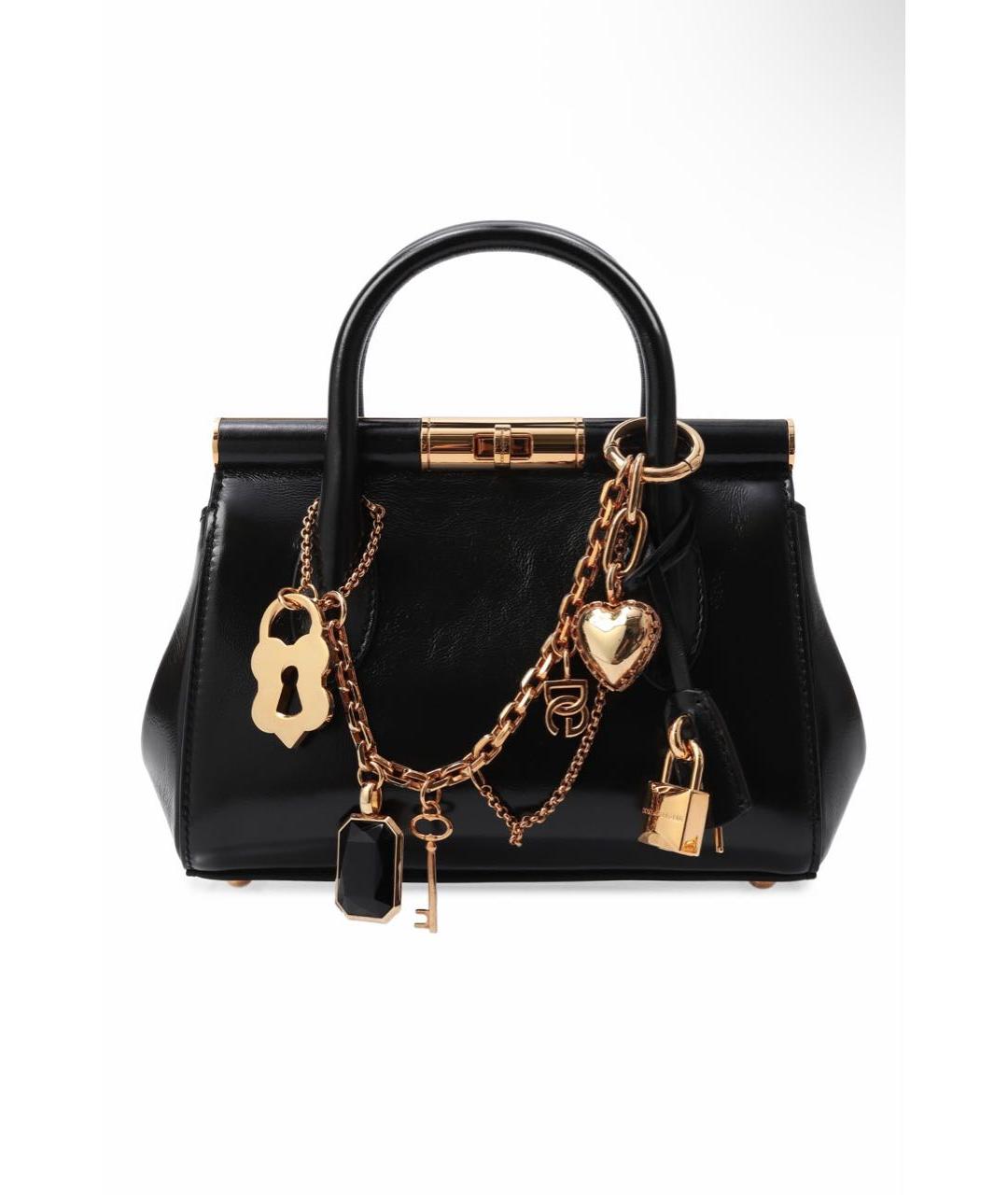 DOLCE&GABBANA Черная кожаная сумка с короткими ручками, фото 7