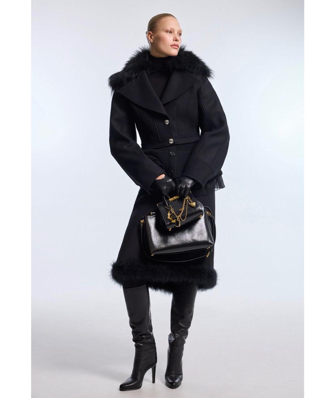 DOLCE&GABBANA Черная кожаная сумка с короткими ручками, фото 5