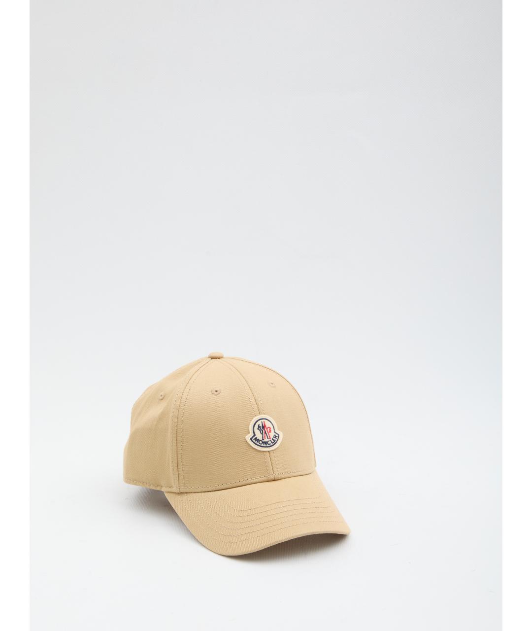 MONCLER Бежевая хлопковая кепка, фото 3