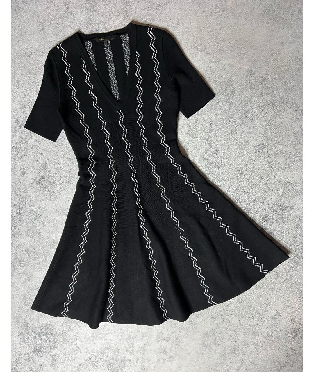 MAJE Черное вискозное платье, фото 9