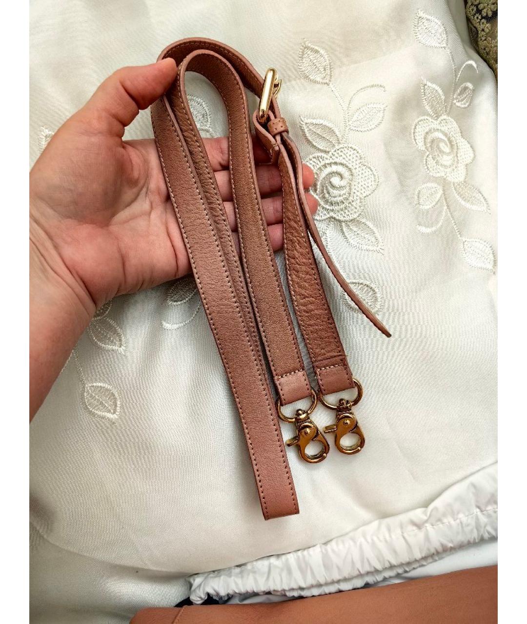 RED VALENTINO Бежевая кожаная сумка через плечо, фото 8