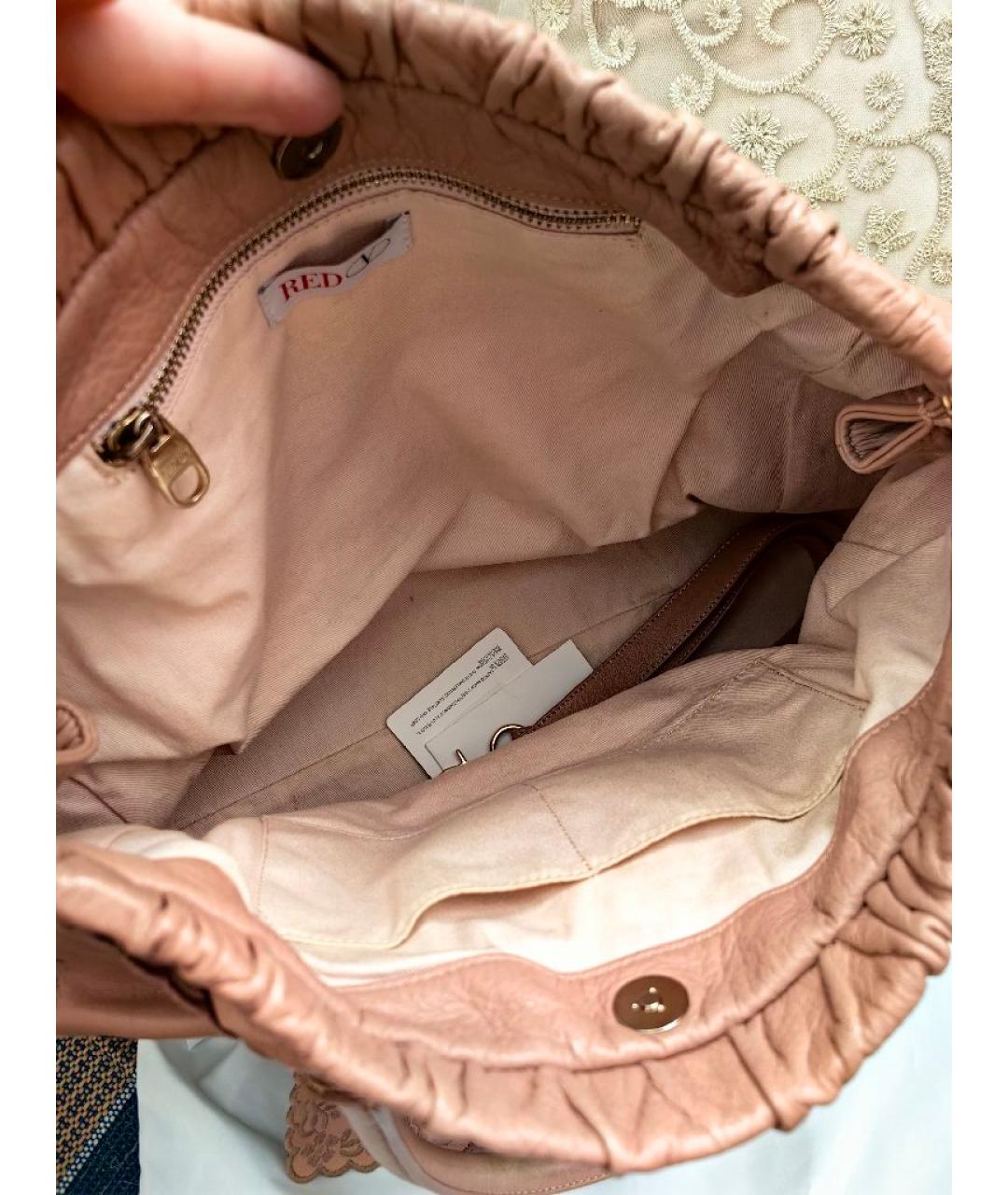 RED VALENTINO Бежевая кожаная сумка через плечо, фото 2