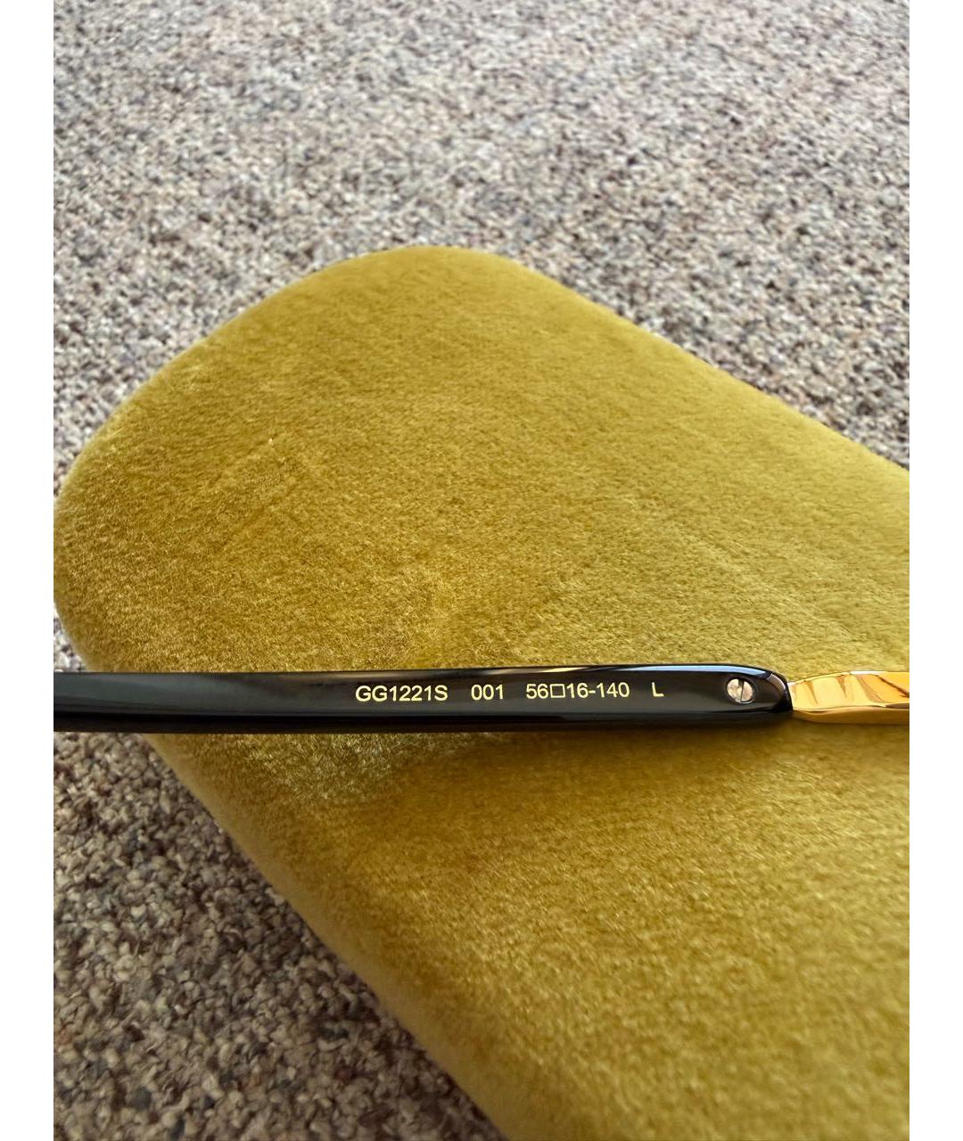 GUCCI Черные металлические солнцезащитные очки, фото 4