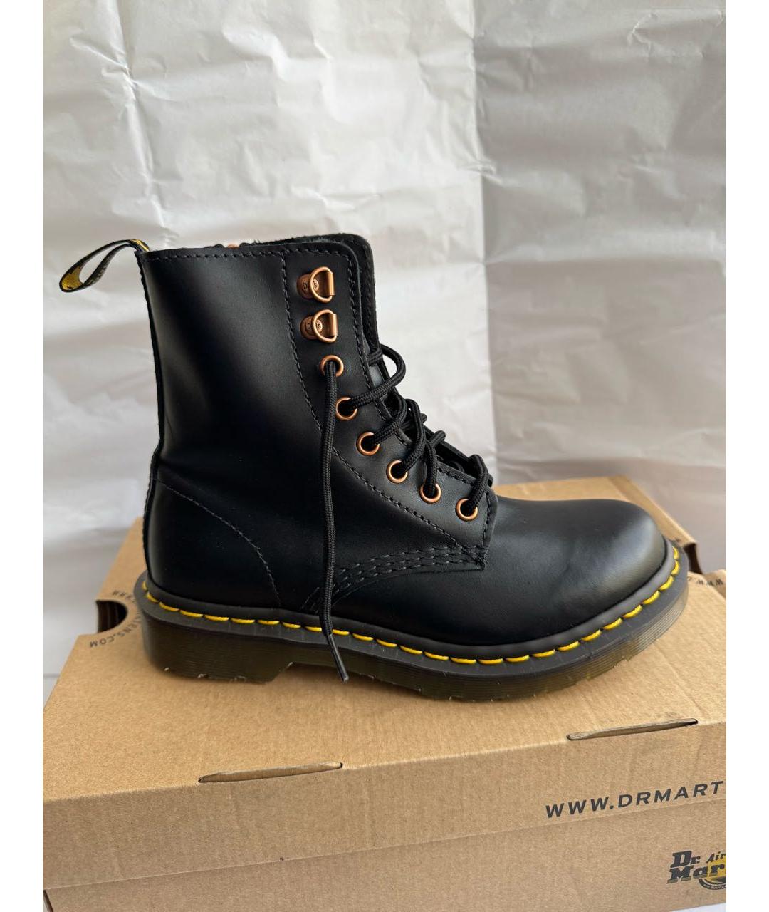 DR. MARTENS Черные кожаные ботинки, фото 7