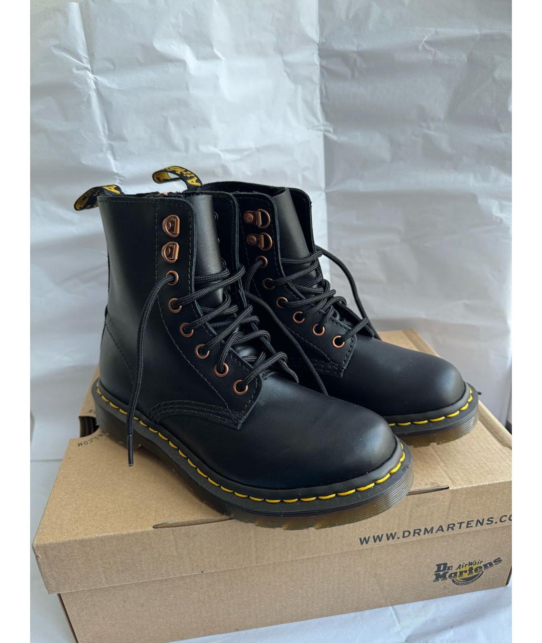 DR. MARTENS Черные кожаные ботинки, фото 2