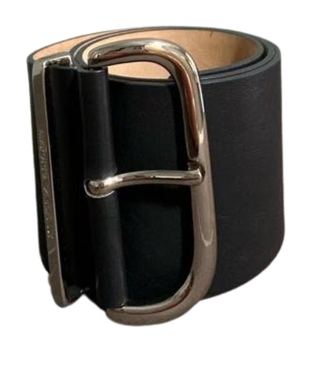 EMPORIO ARMANI Антрацитовый кожаный ремень, фото 1