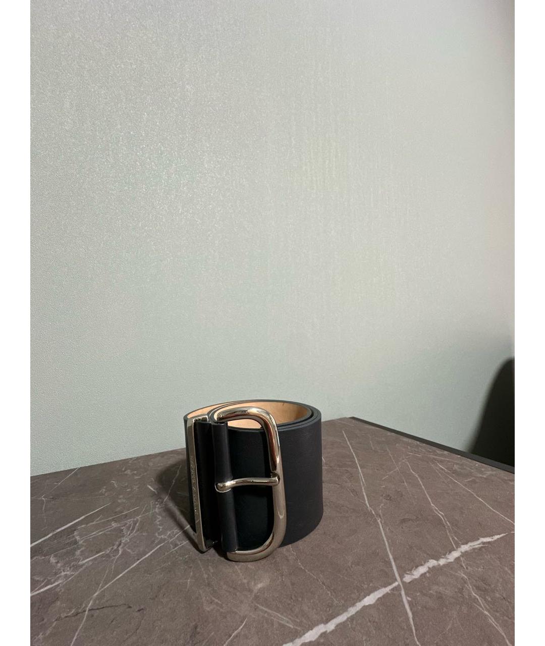 EMPORIO ARMANI Антрацитовый кожаный ремень, фото 5
