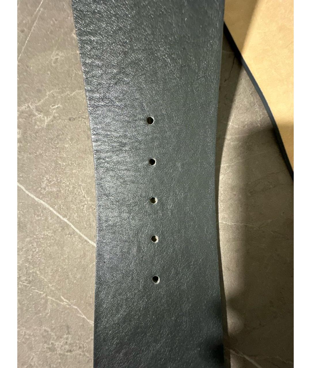 EMPORIO ARMANI Антрацитовый кожаный ремень, фото 4