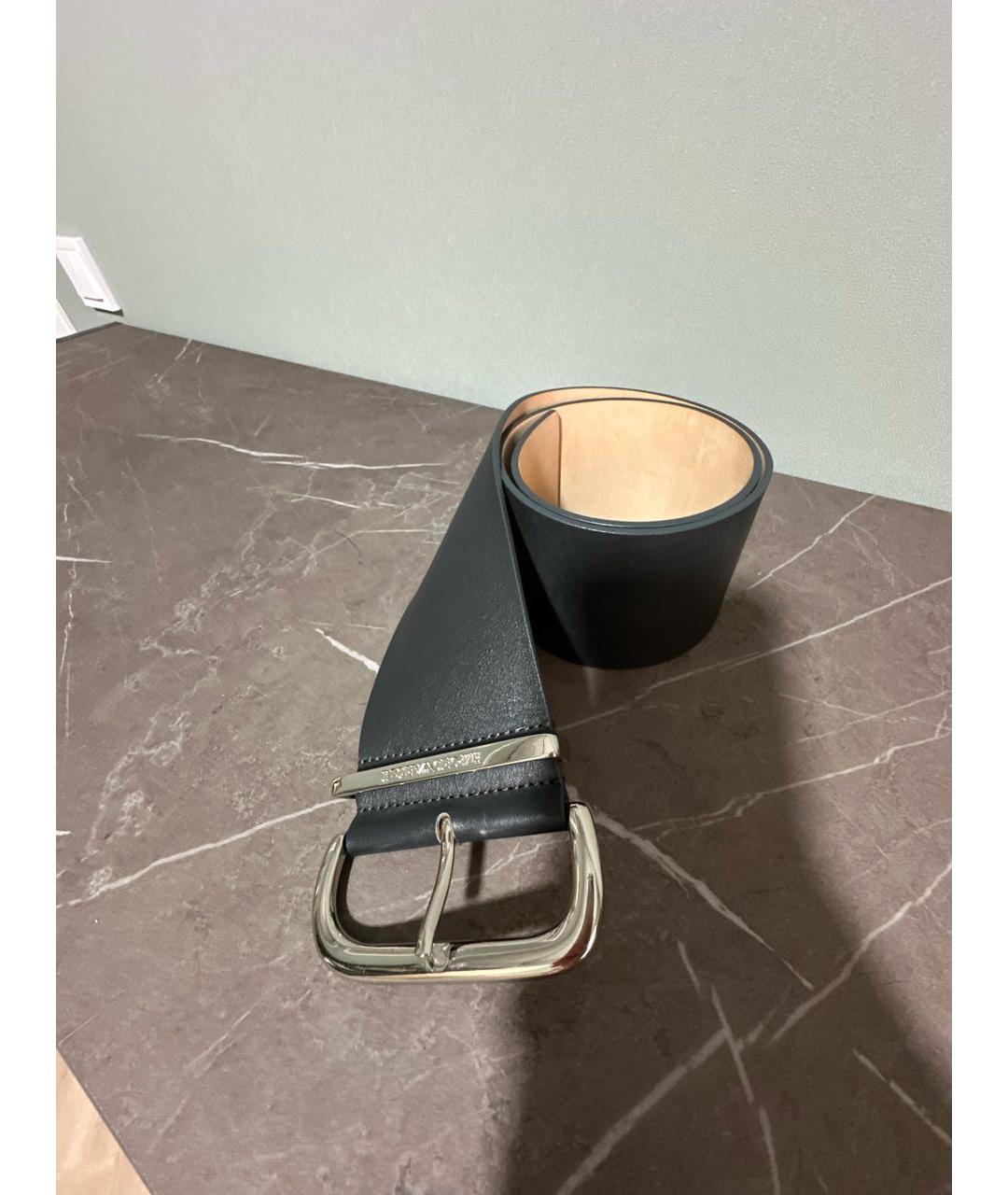 EMPORIO ARMANI Антрацитовый кожаный ремень, фото 2