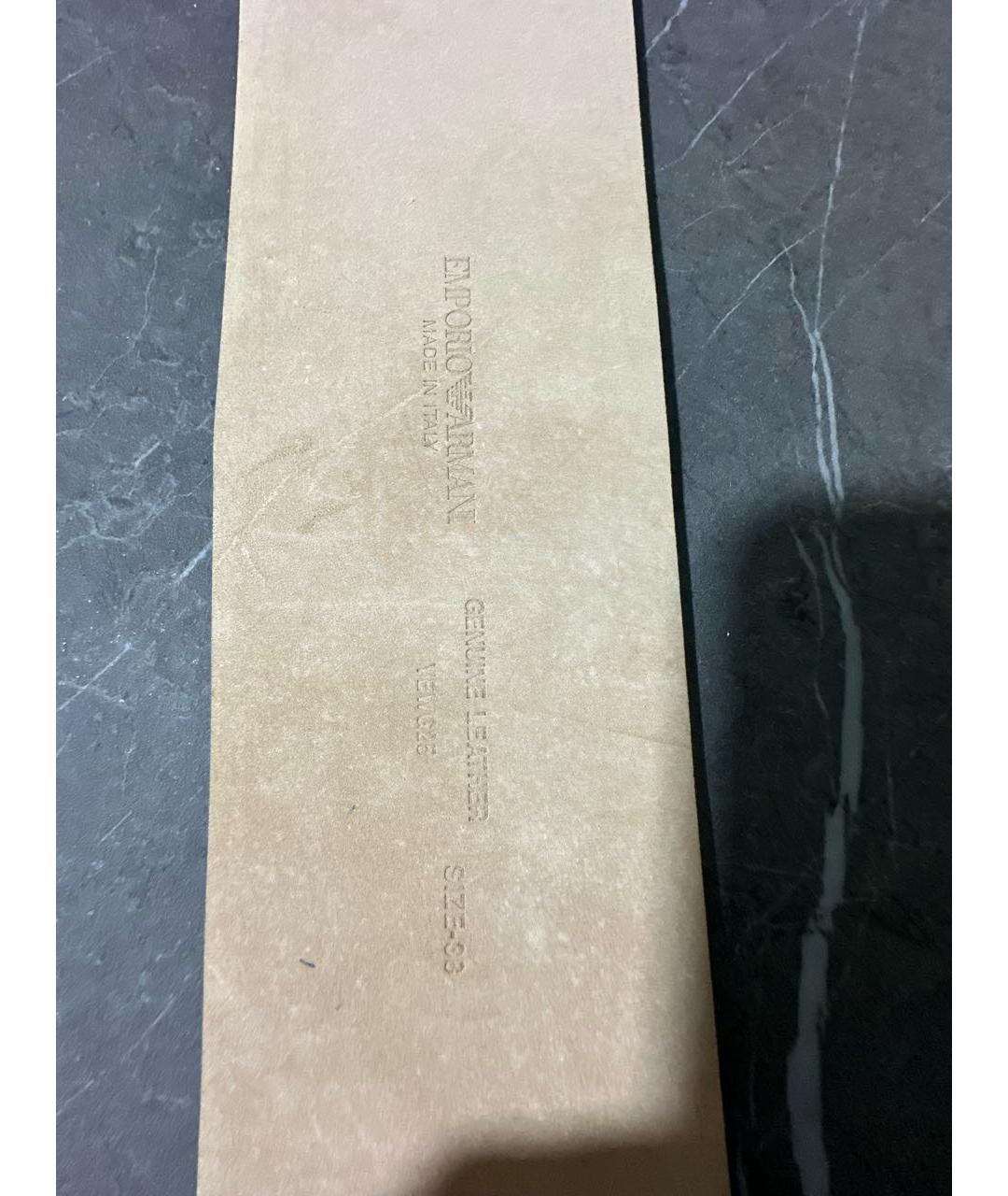 EMPORIO ARMANI Антрацитовый кожаный ремень, фото 3