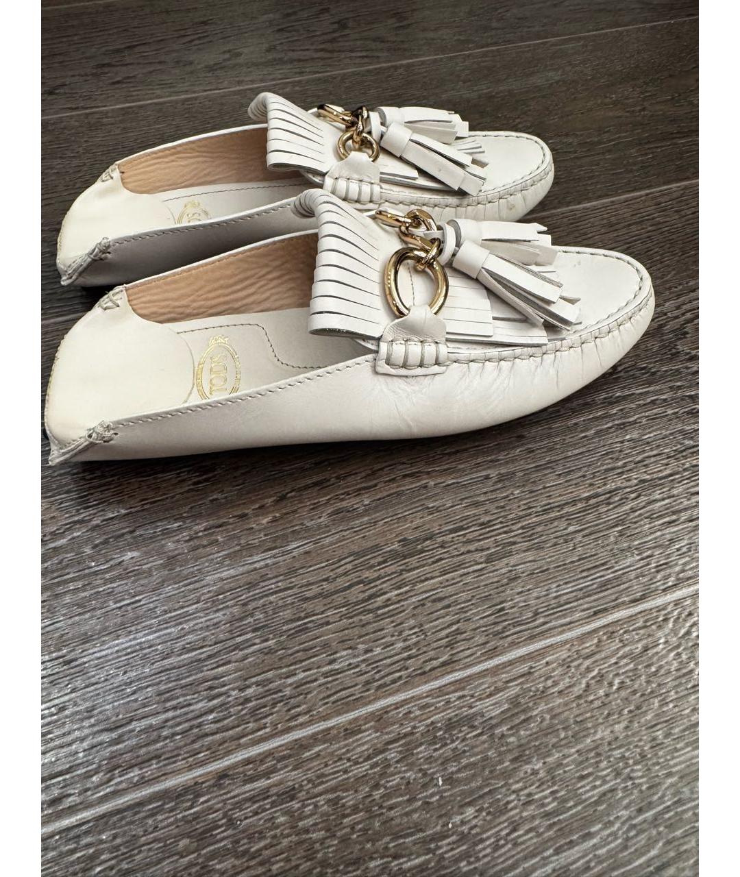 TOD'S Белые кожаные мюли, фото 7