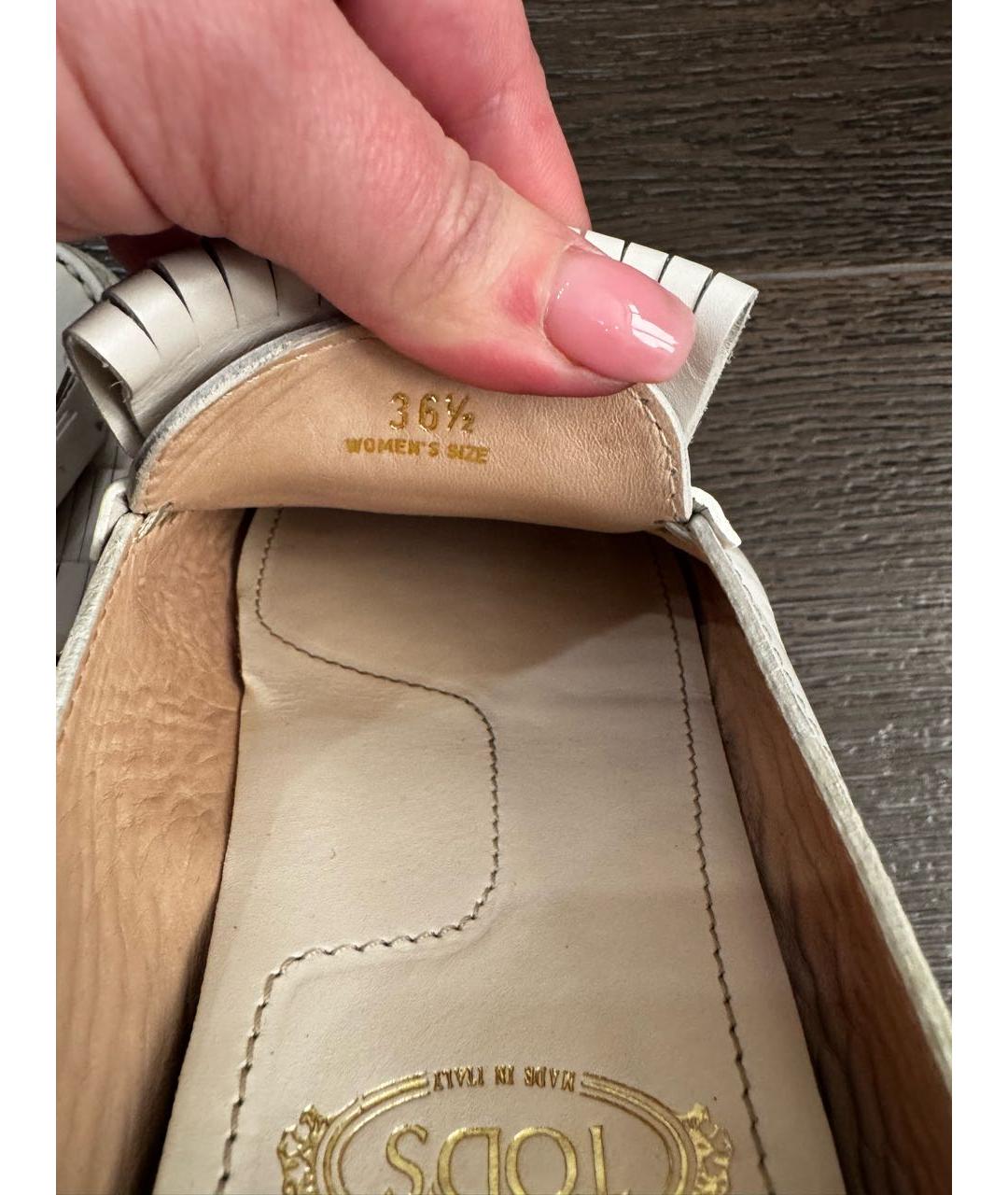 TOD'S Белые кожаные мюли, фото 5