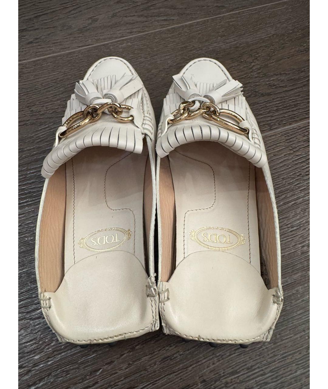 TOD'S Белые кожаные мюли, фото 3