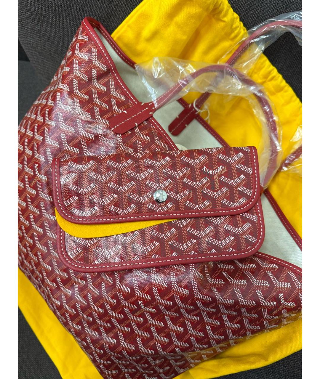 GOYARD Красная сумка тоут, фото 5