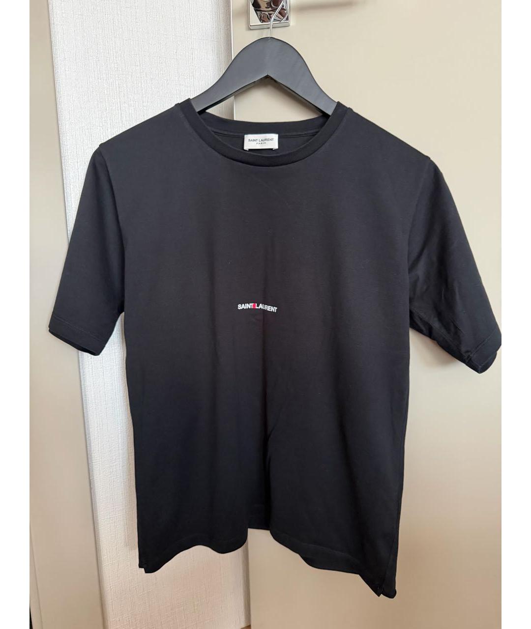 SAINT LAURENT Черная хлопковая футболка, фото 6