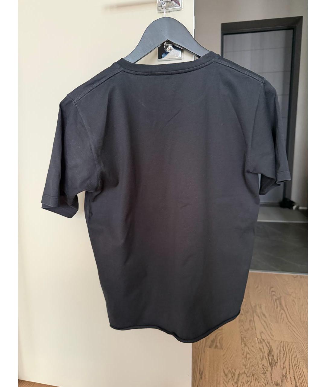 SAINT LAURENT Черная хлопковая футболка, фото 2